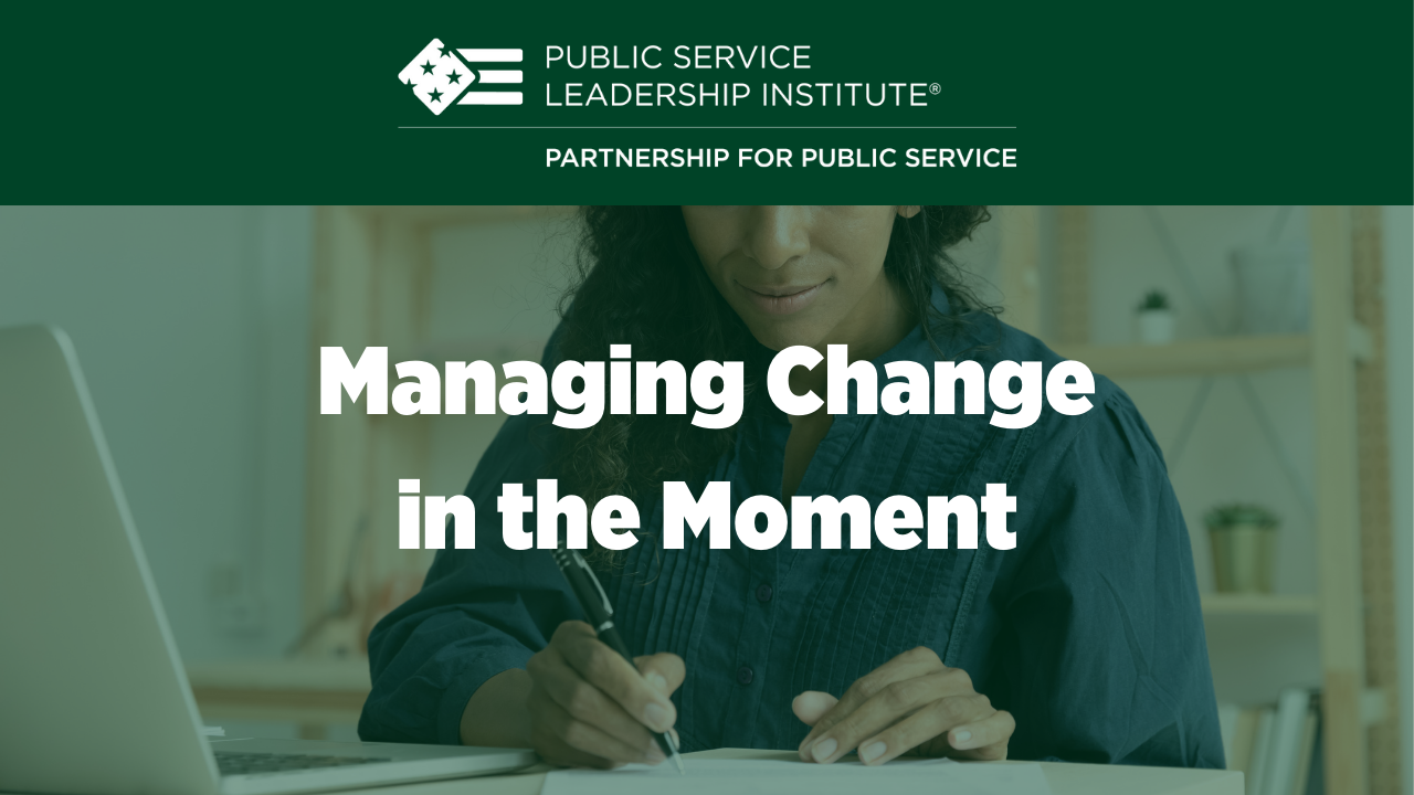 The name of the course is printed in bold letters: Managing Change in the Moment