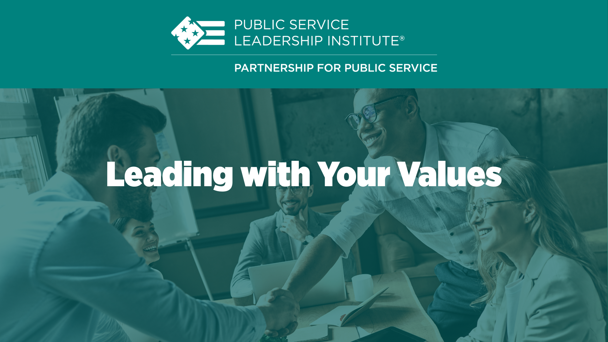 This is an image displaying the course name: Leading with Your Values